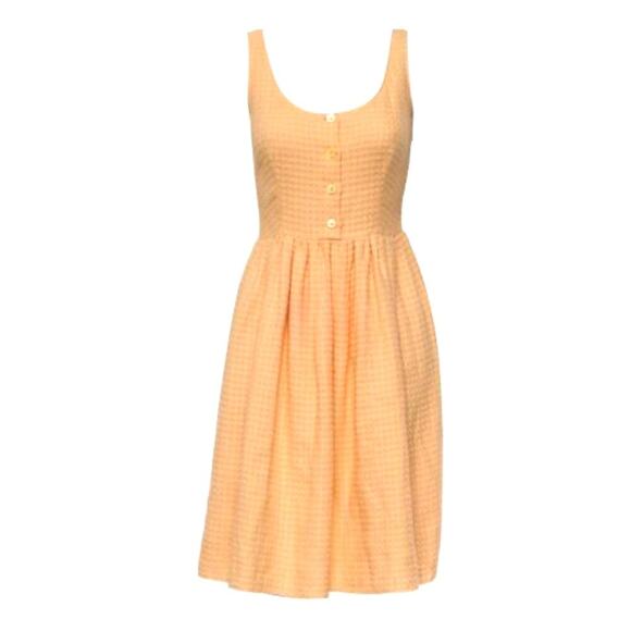 Prada Dress Nwt Sleeveless Waffle Peach Cotton Aline Size 16 retails$3000